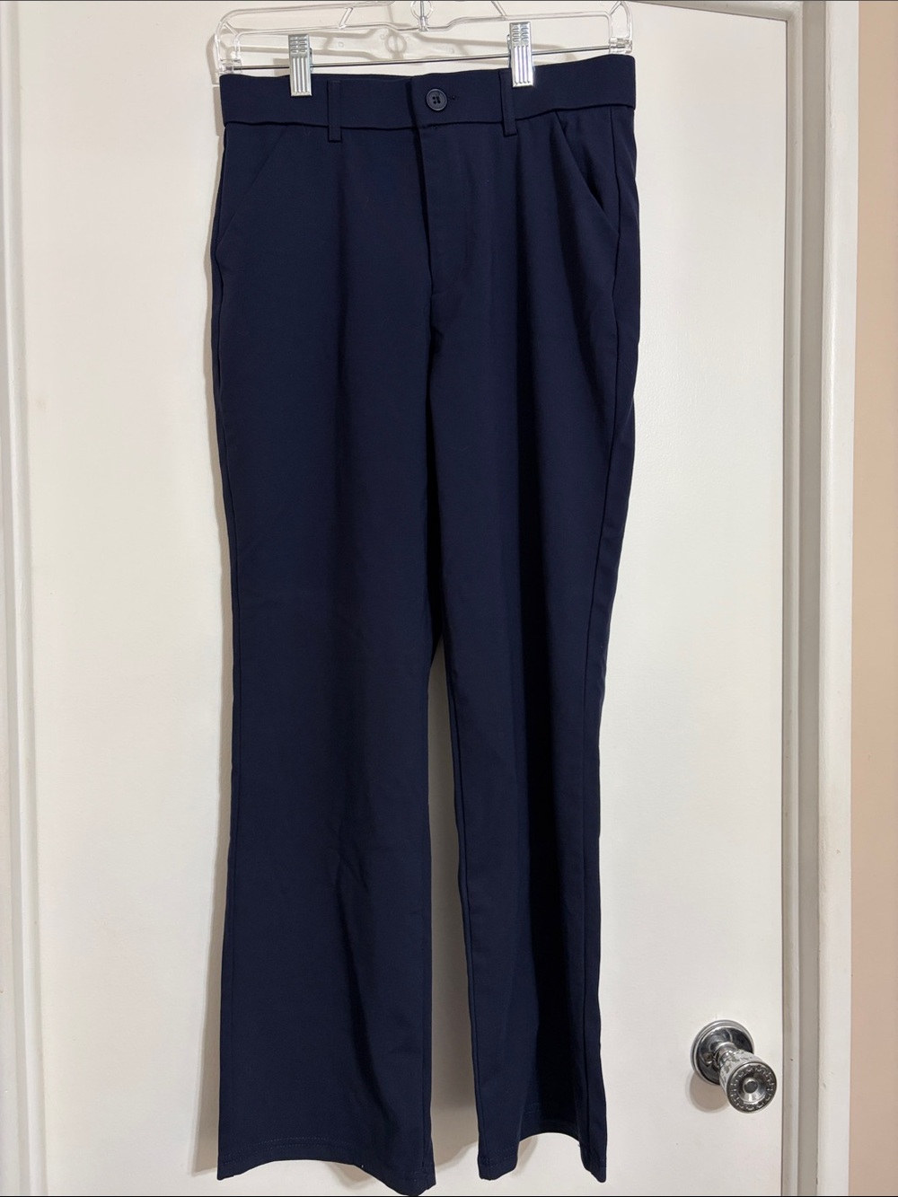 Women's Navy Dress Trousers - Tailored Straight Leg